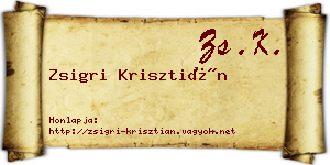 Zsigri Krisztián névjegykártya